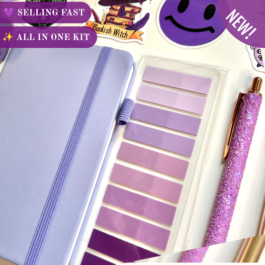 Purple Bookish Bundle | A6 Reading Journal Gift Set | 20+ Book Lover Accessories
