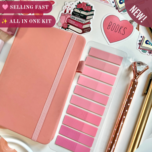Pink Bookish Bundle | A6 Reading Journal Gift Set | 20+ Book Lover Accessories