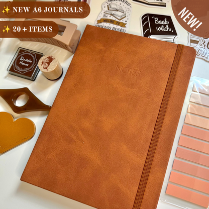 BROWN Bookish A6 Journal Bundle | 20+ Bookish Items | Reading Gift Set 📚🤎