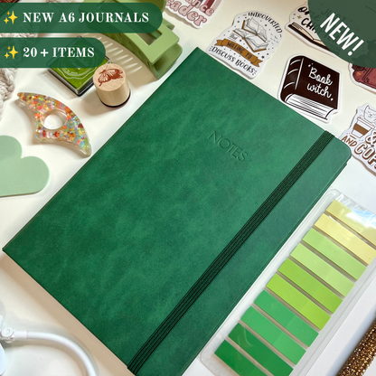 GREEN Bookish A6 Journal Bundle | 20+ Bookish Items | Reading Gift Set 📚