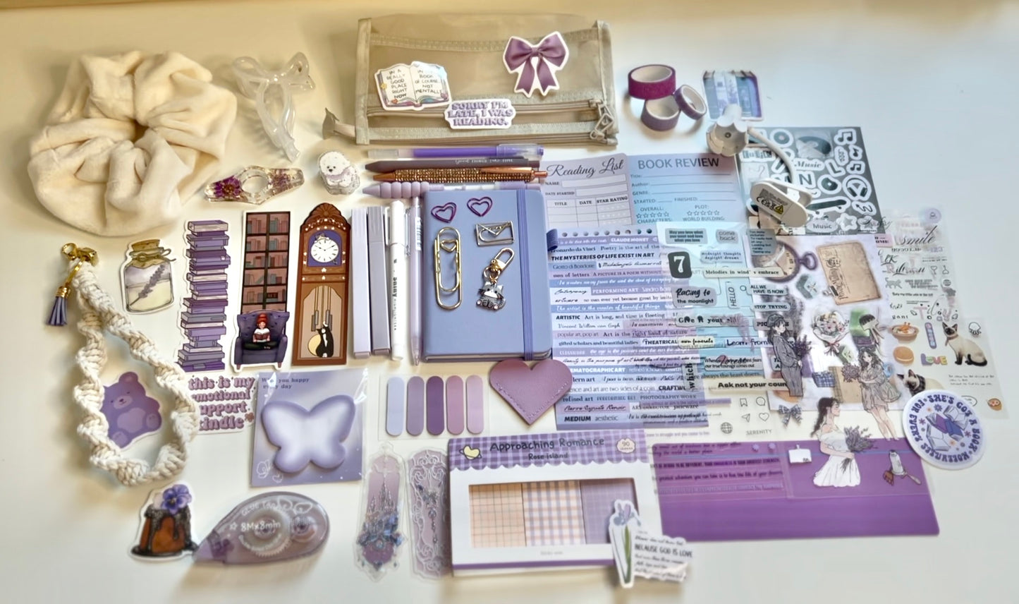 Purple Bookish Bundle - Customizable Tote Bag Gift (BBTB001)