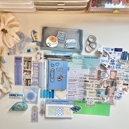 Blue Bookish Bundle - Customizable Tote Bag Gift (BBTB003)