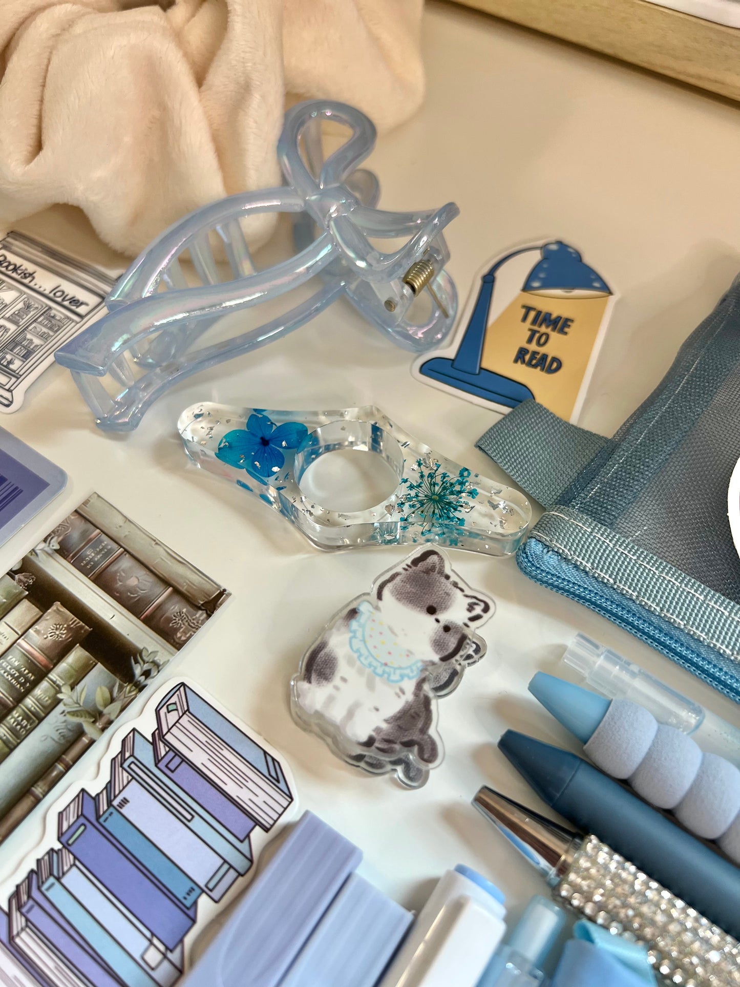 Blue Bookish Bundle - Customizable Tote Bag Gift (BBTB003)