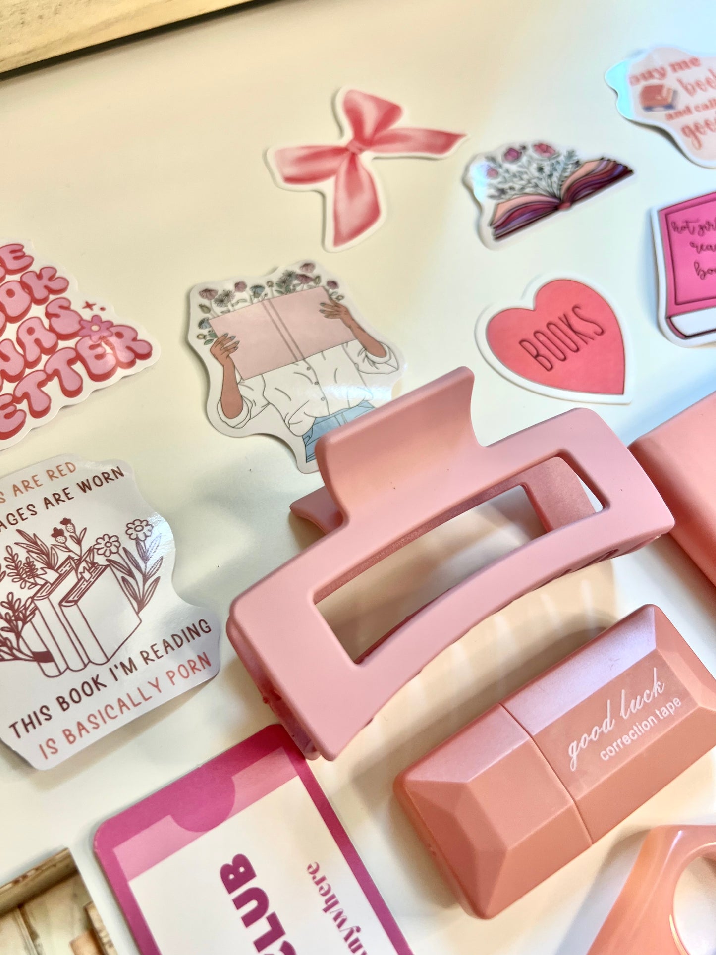PINK Book Lover's Bookish Bundle (Handmade Include)
