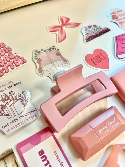 PINK Book Lover's Bookish Bundle (Handmade Include)