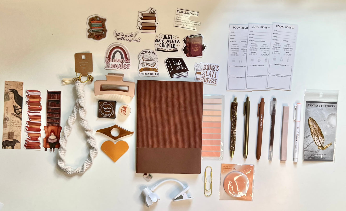 BROWN Bookish A6 Journal Bundle | 20+ Bookish Items | Reading Gift Set 📚🤎