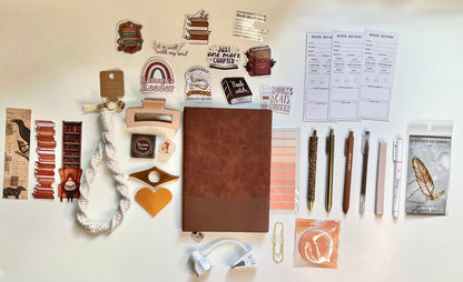 BROWN Bookish A6 Journal Bundle | 20+ Bookish Items | Reading Gift Set 📚🤎