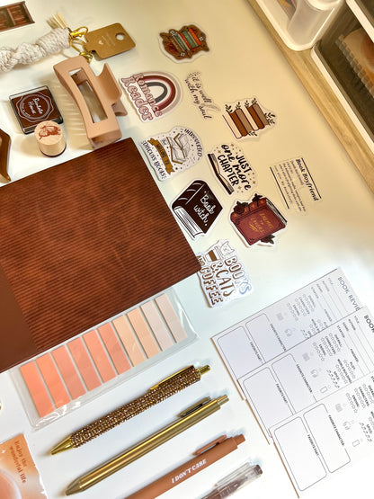 BROWN Bookish A6 Journal Bundle | 20+ Bookish Items | Reading Gift Set 📚🤎