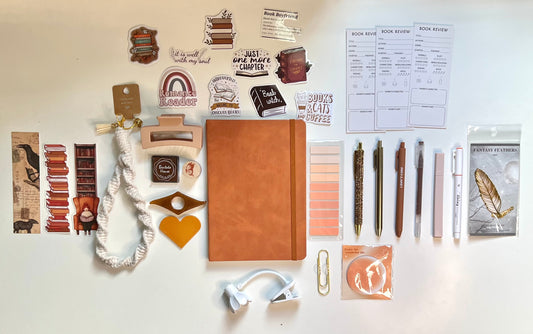 BROWN Bookish A6 Journal Bundle | 20+ Bookish Items | Reading Gift Set 📚🤎