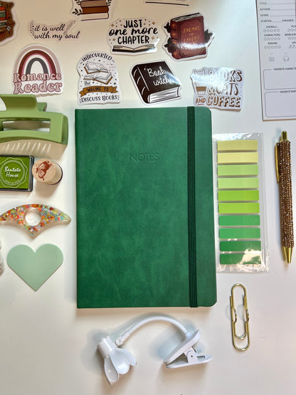 GREEN Bookish A6 Journal Bundle | 20+ Bookish Items | Reading Gift Set 📚