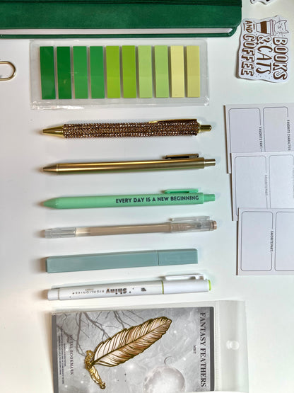 GREEN Bookish A6 Journal Bundle | 20+ Bookish Items | Reading Gift Set 📚