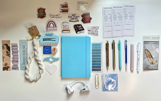 BLUE Bookish A6 Journal Bundle | 20+ Bookish Items | Reading Gift Set 📚
