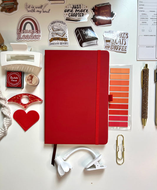 RED Bookish A6 Journal Bundle | 20+ Bookish Items | Reading Gift Set 📚