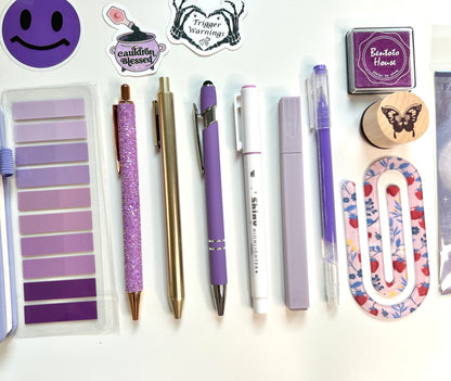Purple Bookish Bundle | A6 Reading Journal Gift Set | 20+ Book Lover Accessories