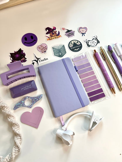 Purple Bookish Bundle | A6 Reading Journal Gift Set | 20+ Book Lover Accessories