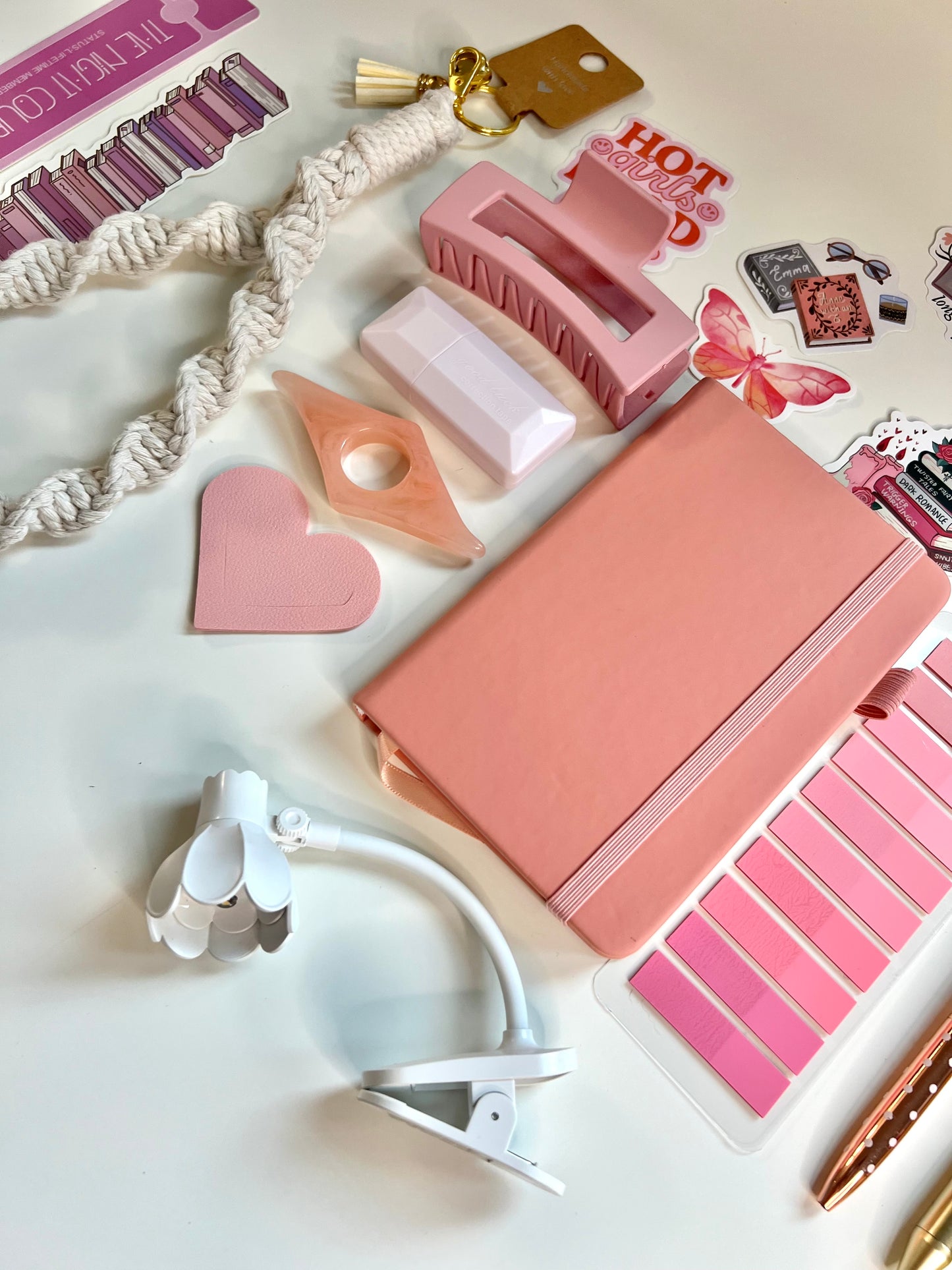 Pink Bookish Bundle | A6 Reading Journal Gift Set | 20+ Book Lover Accessories